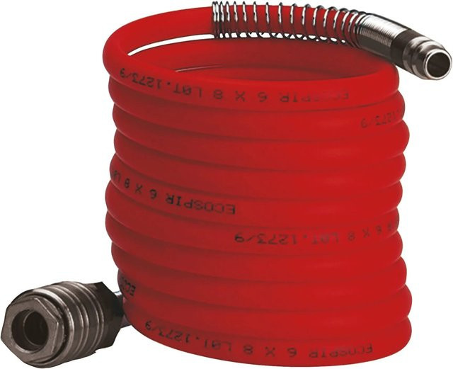 Einhell Druckluftspiralschlauch orange aus Kunststoff, Länge: 4 m - Bild 1