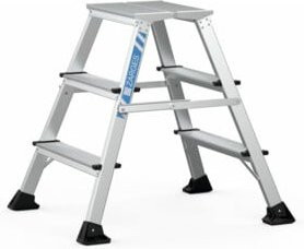 Zarges XLstep P Podest schmal mit 3 Stufen aus Aluminium in Silber - Bild 1