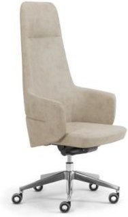 Chefsessel Hochlehner Leyform OPERA in Sand mit Armlehnen, Synchronmechanik und Kunstleder ECOPELLE, B/T/H: 49,0 x 47,0 x 136,5 cm - Bild 1