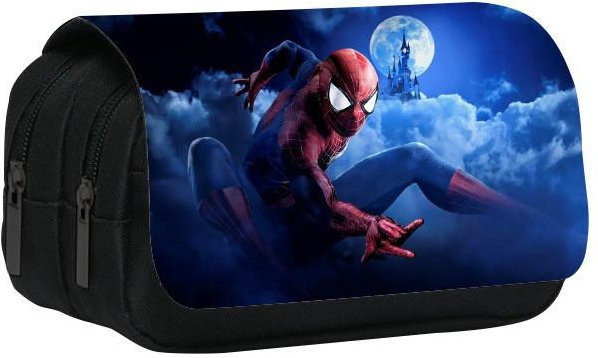 DewBloom Spiderman Paralleluniversum Doppellagiges Federmäppchen für Schüler in Blau - Bild 1