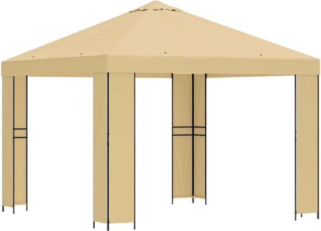 vidaXL Pavillon aus Stahl und Polyester in Creme mit wasserabweisendem Dach B/T: 300 x 300 cm - Bild 1