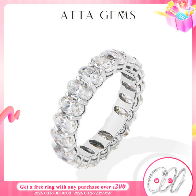ATTAGEMS Eternity-Ringe, Moissanit, 925 Silber, Unisex - Bild 1