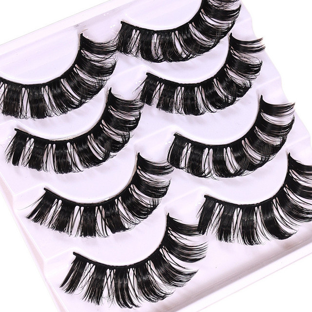 JIEFUXIN Künstliche Wimpern, 4 Paar, DD Curl, Black, Unisex - Bild 1