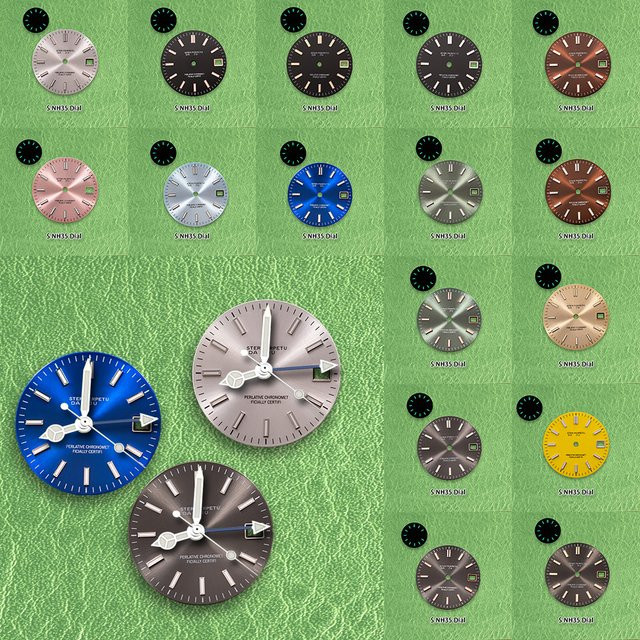 Uhren-Modifikationszubehör Zifferblatt S-Logo Sunray, 28,5 mm, Grün, Unisex - Bild 1