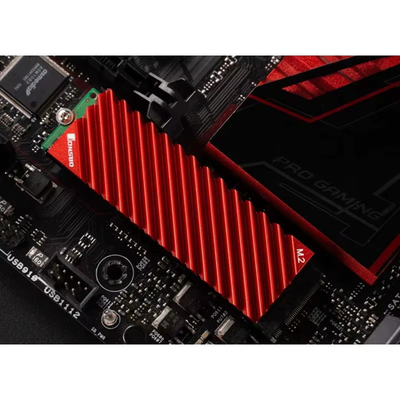 Ninth World Aluminium M.2 2280 NVMe SSD Kühlkörper in Rot - Bild 5