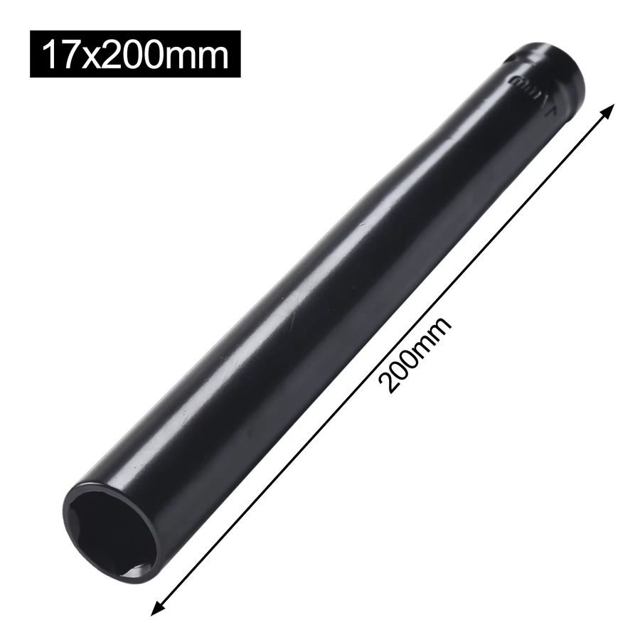 Tiefen-Schlüsselbuchse 1/2 Zoll mit 14-32mm Adapter in Schwarz für Muttern und Spanner, Länge: 200 mm - Bild 5