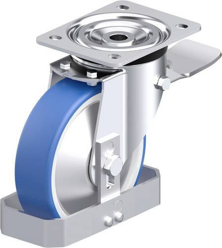 Blickle L-POTHS 160XR-ST-FA-FS Stahlblech-Lenkrolle in Blau mit 160 mm Rad-Durchmesser und 400 kg Tragfähigkeit - Bild 1