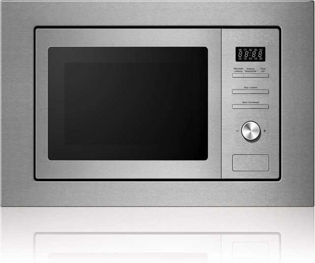 PKM Einbaumikrowelle MW820-EBM in Edelstahl mit 800 Watt und 20 Liter Volumen, Farbe: Silber - Bild 1
