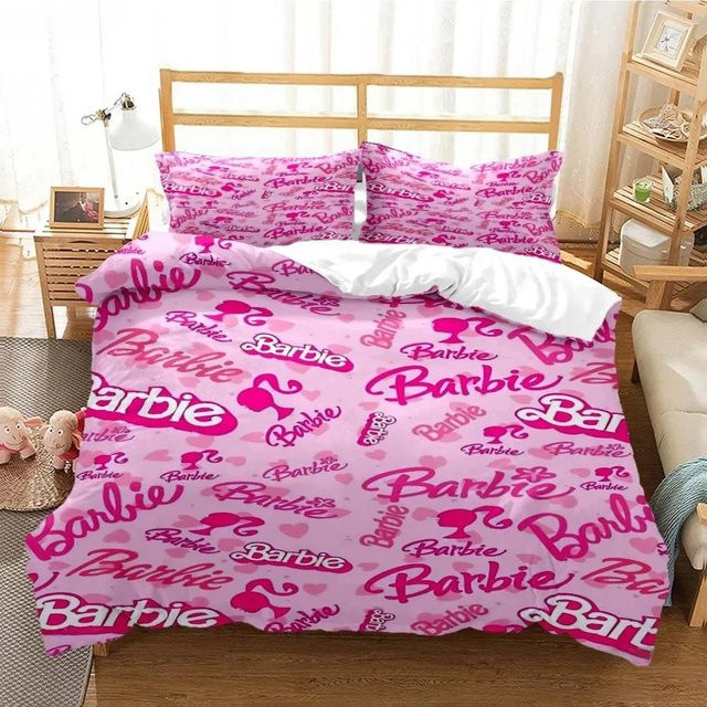 Barbie Bettwäsche-Set mit Steppdecke und Kissenbezug, Pink, B/H: 210 x 210 cm - Bild 1