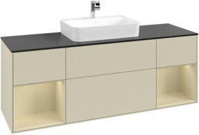 V&B Waschtischunterschrank Finion in Lackausführung, Farbe Silber, B/T: 160 x 50,1 cm - Bild 1