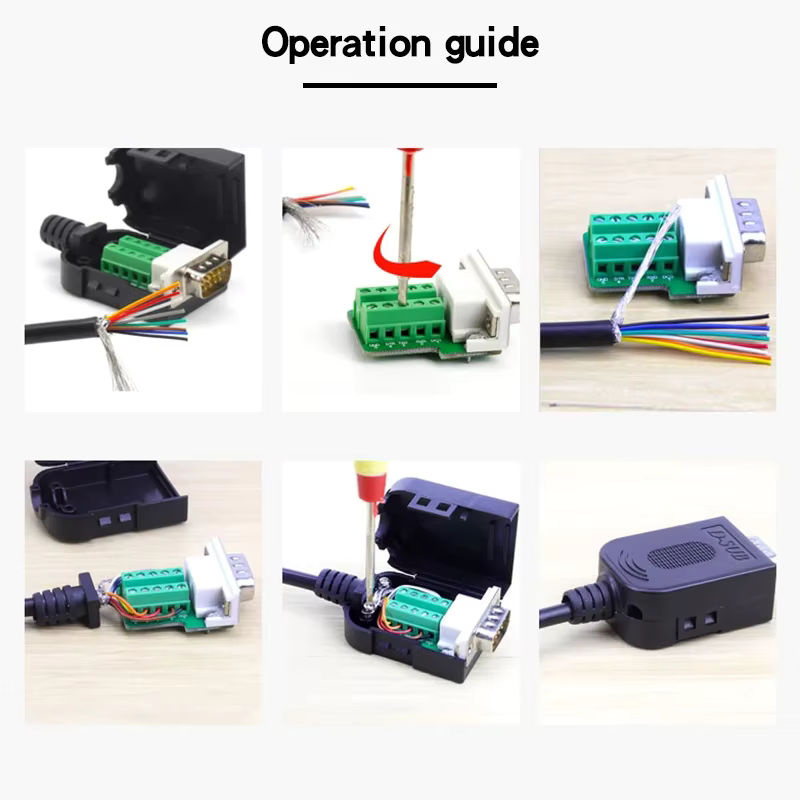 DIVEDEER DB9-Stecker RS232 RS485 D-SUB-Klemmen als Breakout-Stecker für 21–24 AWG-Draht, lötfrei, männlich oder weiblich - Bild 3