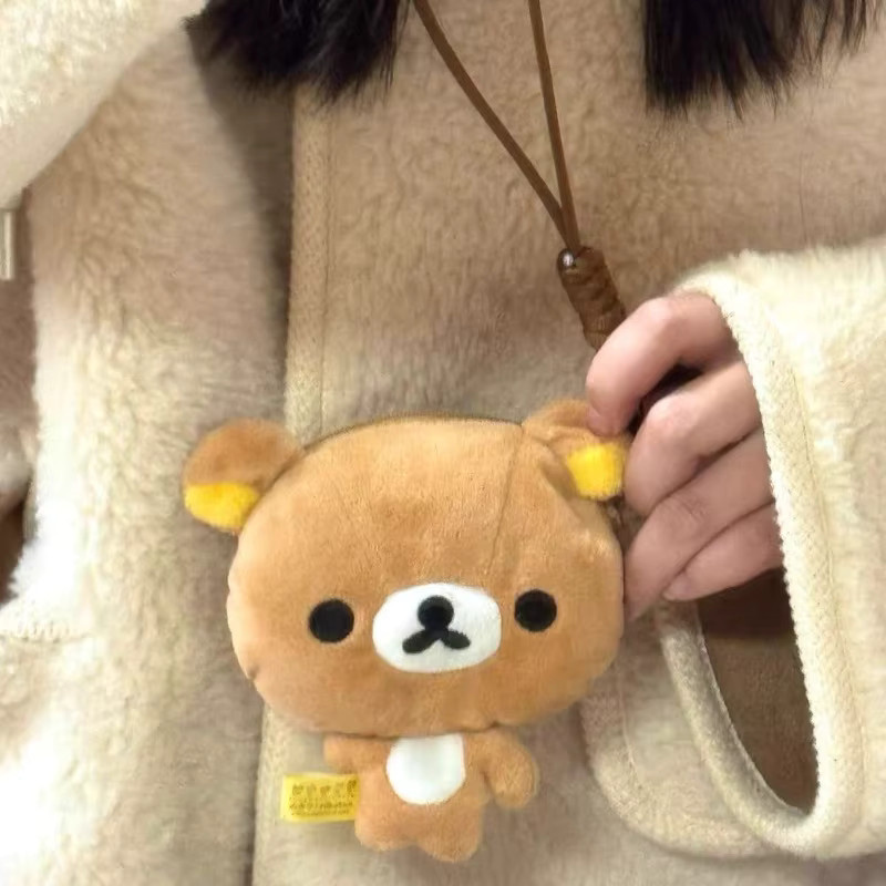 San-X Rilakkuma Big Head Lanyard Plüsch-Geldbörse, Korilakkuma Bär - Bild 4