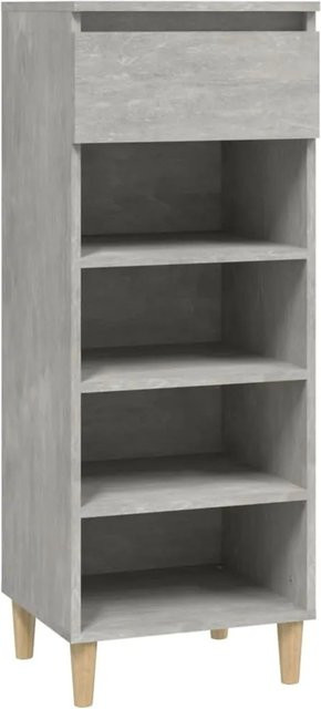 vidaXL Schuhschrank aus Holzwerkstoff und Eukalyptus, Betongrau, B/T/H: 40 x 36 x 105 cm - Bild 1