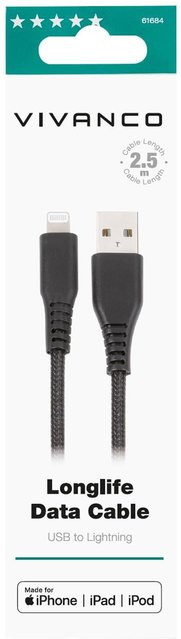 Apple LongLife USB auf Lightning Verbindung, schwarz, 2,5 m - Bild 1