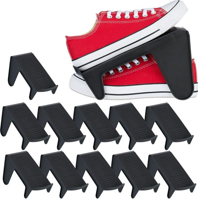 Relaxdays Schuhhalter 12er Set aus Kunststoff rutschfest H x B x T: 24,5 x 13,5 x 11,5 cm - Bild 1