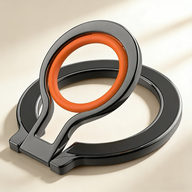 VIKEFON Magnetischer Handyring-Halter für MagSafe, 360 Grad drehbarer Mobiltelefonständer für iPhone, Schwarz - Bild 1