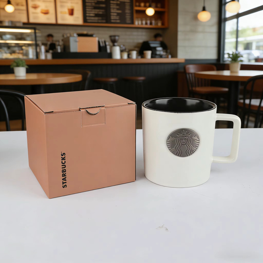 Starbucks Keramik-Tasse in Weiß mit klassischem Siren-Logo für Kaffee oder als Blumentopf - Bild 2