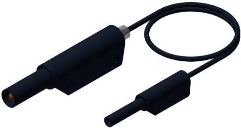 Hirschmann Test & Measurement Sicherheits-Messleitung MAL S WS 2-4 mit Lamellenstecker 4mm und 2mm, Schwarz, Länge: 1,00 m - Bild 1