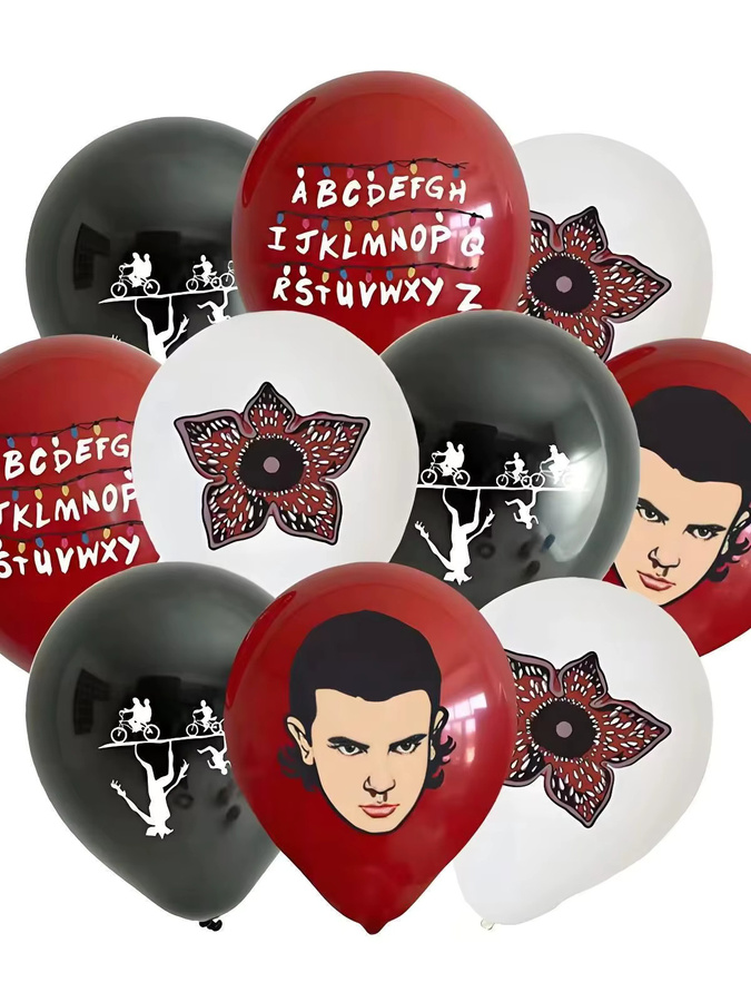 10 Stück Cartoon Strange Story Folienballons und Latexballons mit Fleischfressender Blume für deine Halloween- und Geburtstagsparty-Dekoration - Bild 4