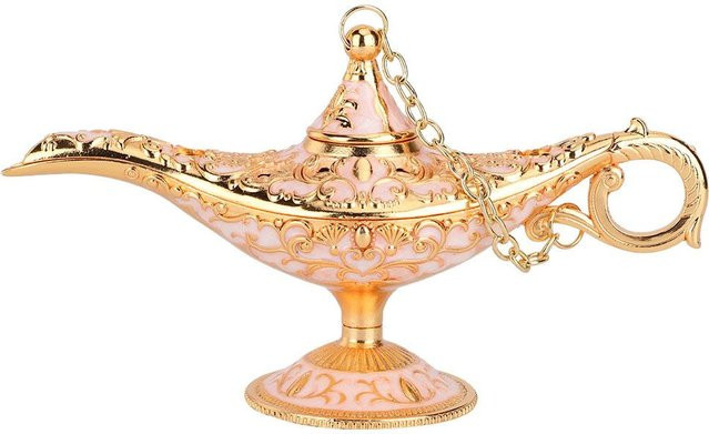 Igeteck Vintage Teelichthalter Ornament in Gold, Rosa und Beige mit floralem Design - Bild 1