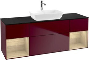 V&B Waschtischunterschrank Finion mit Wandbeleuchtung und Regal, Breite: 160 cm, Höhe: 50,1 cm, Tiefe: 50,1 cm - Bild 1