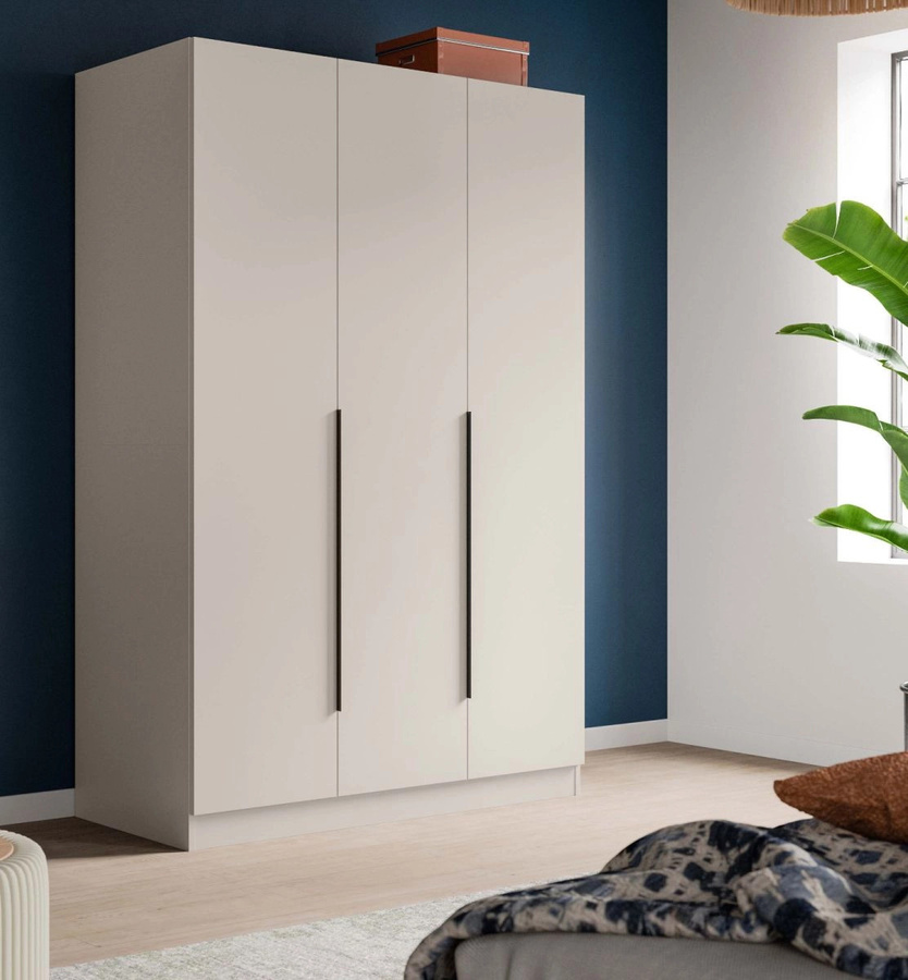 3-türiger Kleiderschrank Swan in Kaschmir, modern und matt, B/H: 120 x 181 cm - Bild 2