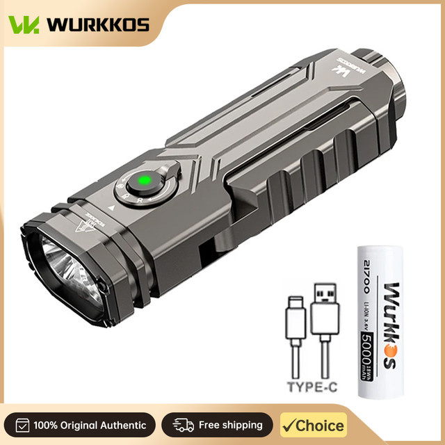 Wurkkos HD02 Klappflügel-Taschenlampe mit 3200 Lumen, magnetische LED-Taschenlampe aus Aluminium, schwarz, wiederaufladbar - Bild 1