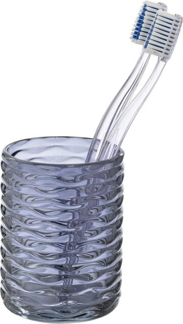 Wenko Zahnputzbecher Vetro aus Glas in Dunkelblau, B/T/H: 7,5 x 10,0 x 7,5 cm - Bild 1