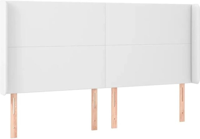 vidaXL LED Kopfteil in Weiß aus Kunstleder mit integrierter Beleuchtung und USB-Ladeanschluss, B: 163 cm, T: 16 cm, H: 118 cm - Bild 1