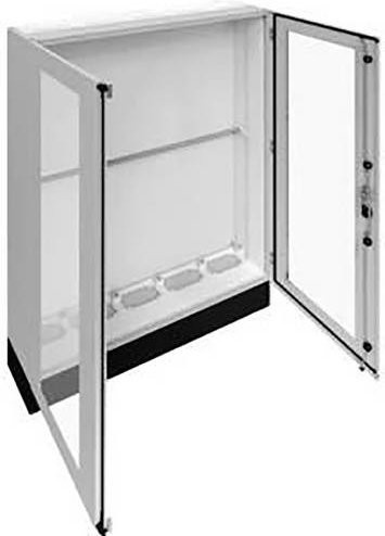 Hager Verteilungsschrank aus Stahl in Lichtgrau RAL 7035, Wandmontage, B: 130,0 cm, H: 205,0 cm, T: 27,5 cm - Bild 1