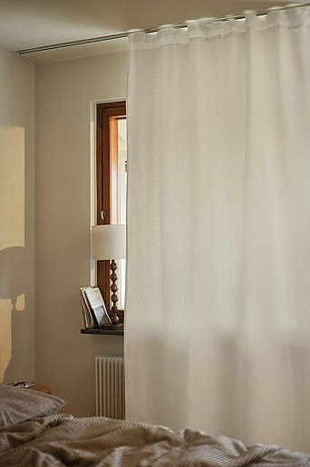 Jotex AURORA Verdunkelungsvorhang aus Leinen-Mix, Weiß, 135 cm Breite - Bild 1