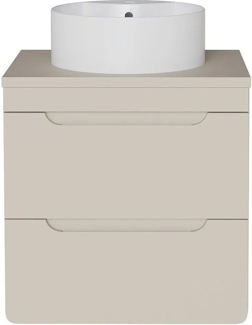 Vente-unique Einzelwaschtisch Aruba aus Keramik in Beige, Breite: 60 cm, Tiefe: 46 cm, Höhe: 59 cm - Bild 1