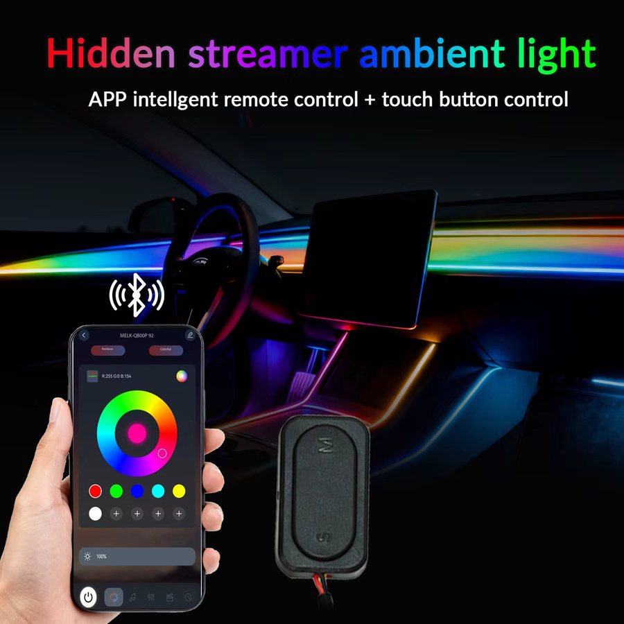 WUMFIRE LED Auto-Umgebungslichter Symphony Streamer RGB Acrylstreifen mit 64 Farben in Multicolour - Bild 2