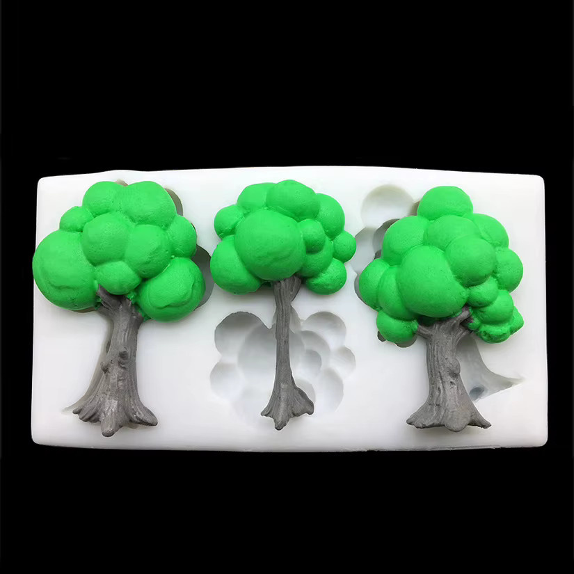 Fengying Silikonform Baum für Fondant, Schokolade und Kuchendekoration in Grau und Weiß - Bild 2