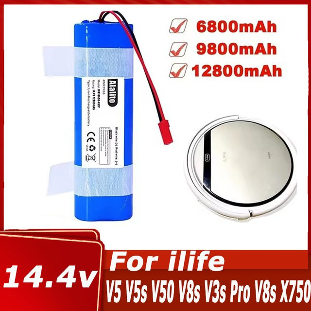 ILIFE Lithium-Akku 12800mAh 14,8V für Roboter-Staubsauger V3s Pro V50 V5s Pro V8s V80 Max B5 Max S5 Pro X750 in Blau - Bild 1