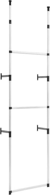 vidaXL Teleskop-Garderobe mit Kleiderstangen aus Aluminium und Kunststoff in Silber oder Schwarz - Bild 1