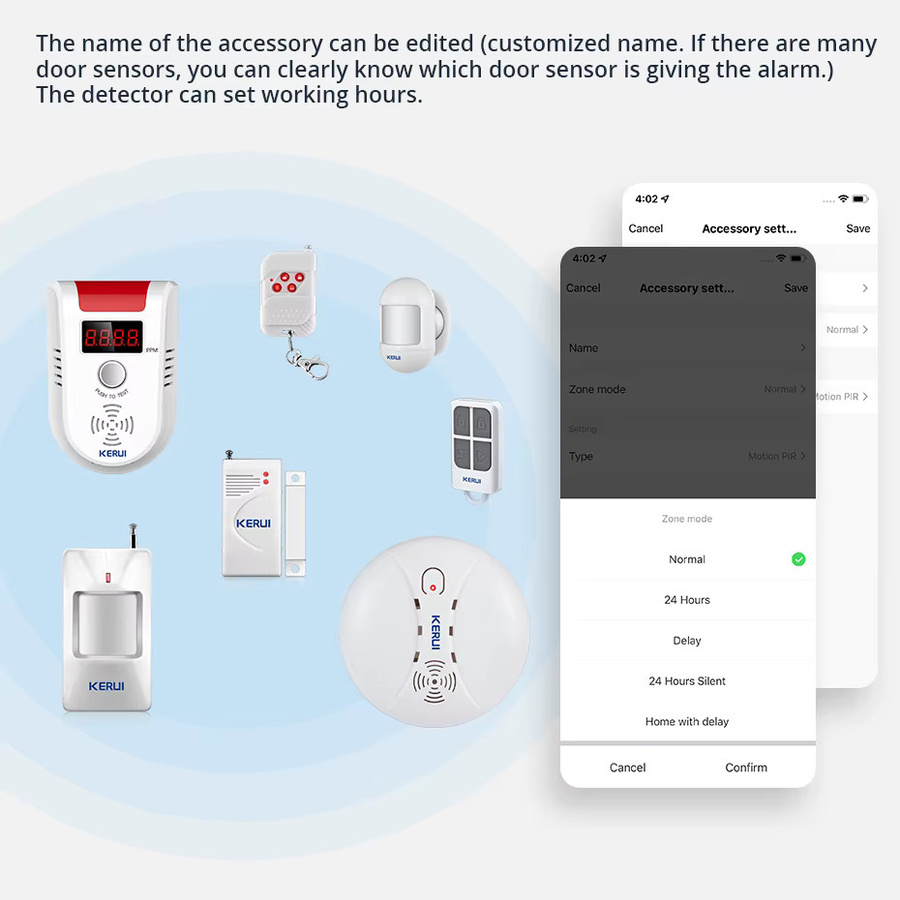 KERUI Smart Home Security Alarm System mit 120dB Sirene, WIFI und Tuya App, inklusive Bewegungsmelder und Türsensor - Bild 4