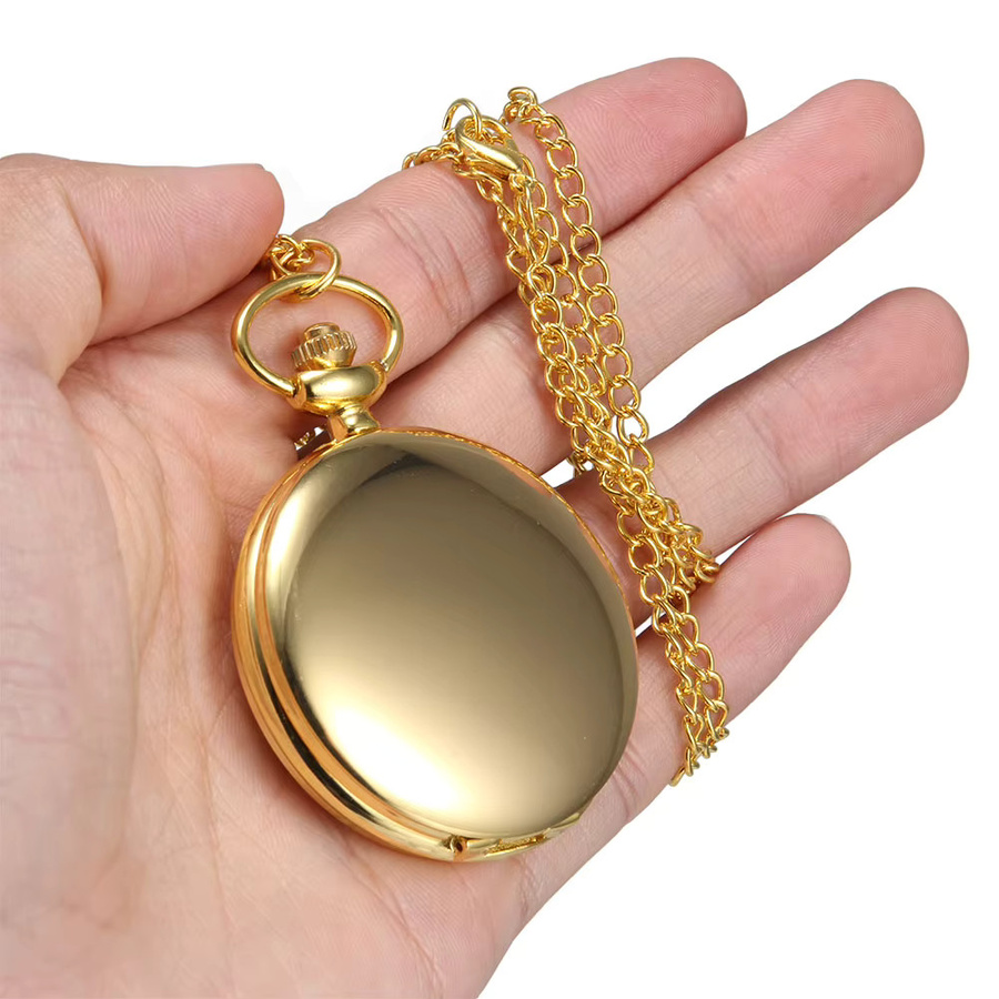 Taschenuhr Quarz, Messing, Gold, Unisex - Bild 6