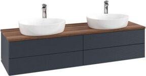 V&B Waschtischunterschrank Antao mit Frontstruktur, weiß lackiert, Wandmontage, Breite: 160 cm, Tiefe: 50 cm - Bild 1