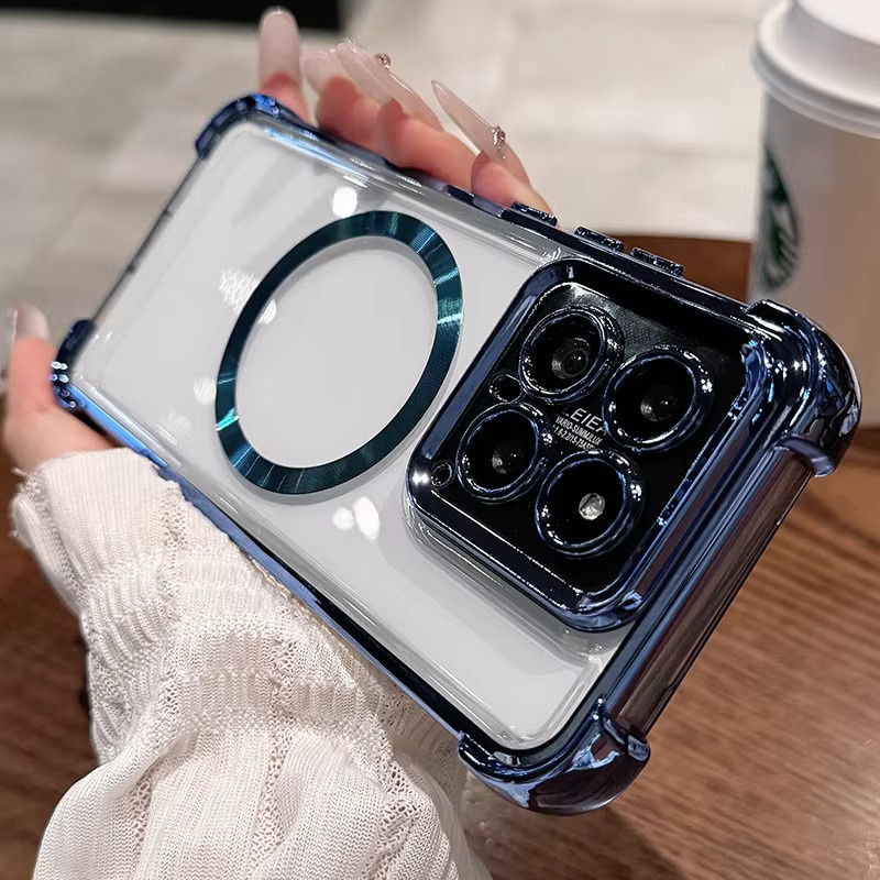 Transparente TPU-Magnethülle für Xiaomi 17T, 15T Pro und 15 Pro mit MagSafe-Kompatibilität in Blau - Bild 2