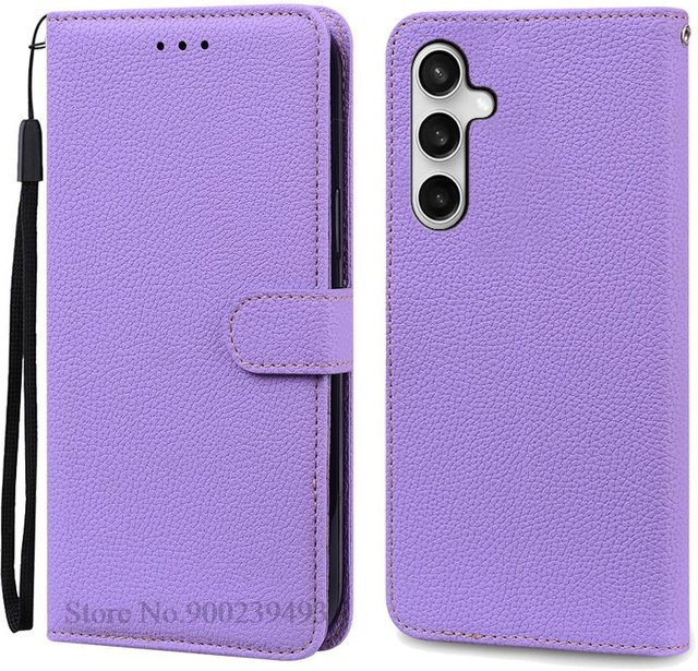 Leder Klapphülle Brieftasche für Samsung Galaxy S25 FE 5G in Lichtlila - Bild 1
