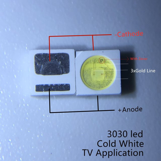 100 Stück Everlight LED Hintergrundbeleuchtung SMD Kaltweiß 1,8 W 6V 3V 150-187lm pt30w45 v1 - Bild 1