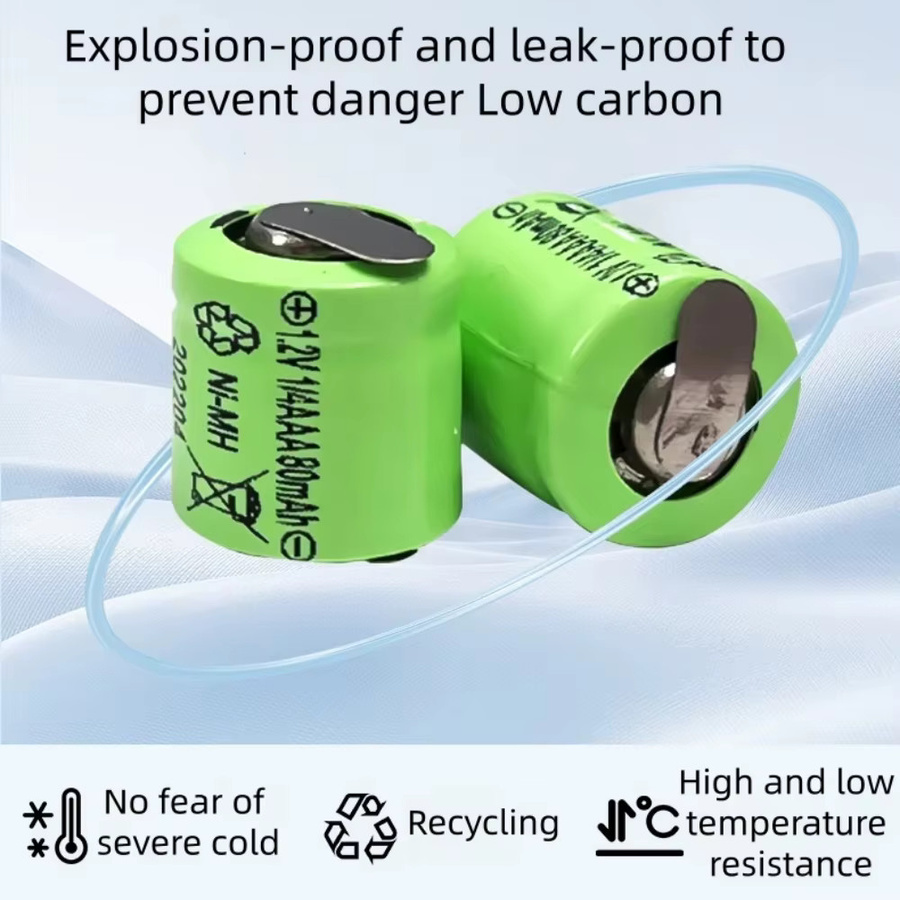 WHITECRANE NiMH Akku 1/4AAA 1,2V 80mAh wiederaufladbar in Grün - Bild 2