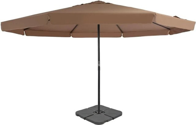 vidaXL Sonnenschirm mit tragbarem Ständer in Taupe/Beige aus Aluminium und Stahl - Bild 1