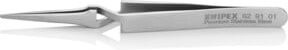 Knipex Präzisionskreuzpinzette Glatt 92 91 01 in Silber aus Edelstahl, Länge: 120 mm - Bild 1
