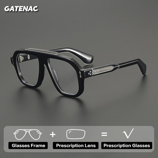 Gatenac Lesebrille Aviator, Vollrand, Kunststoff, Schwarz, Unisex - Bild 1