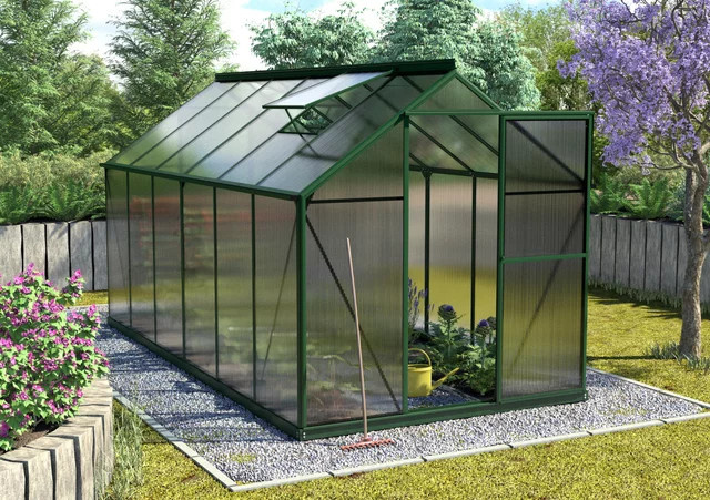 Vitavia Gewächshaus Triton 7500 in Smaragdgrün mit Stahlfundament und 6 mm HKP-Verglasung, 7,5 m² - Bild 1