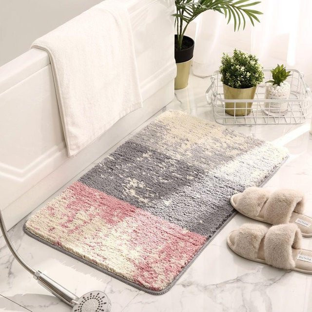 Saugfähige und rutschfeste Fußmatte von Yiran Furniture für Badezimmer und Schlafzimmer, Polyester, B/T: 60 x 40 cm - Bild 1