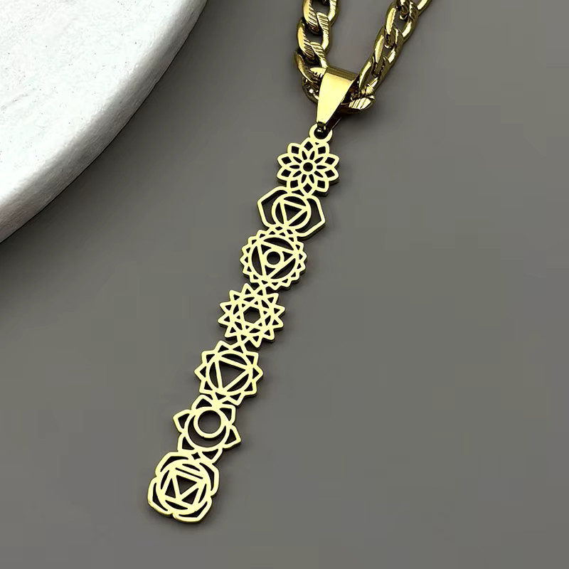 JYTF Halskette mit Anhänger, Edelstahl, Gold, Unisex - Bild 2