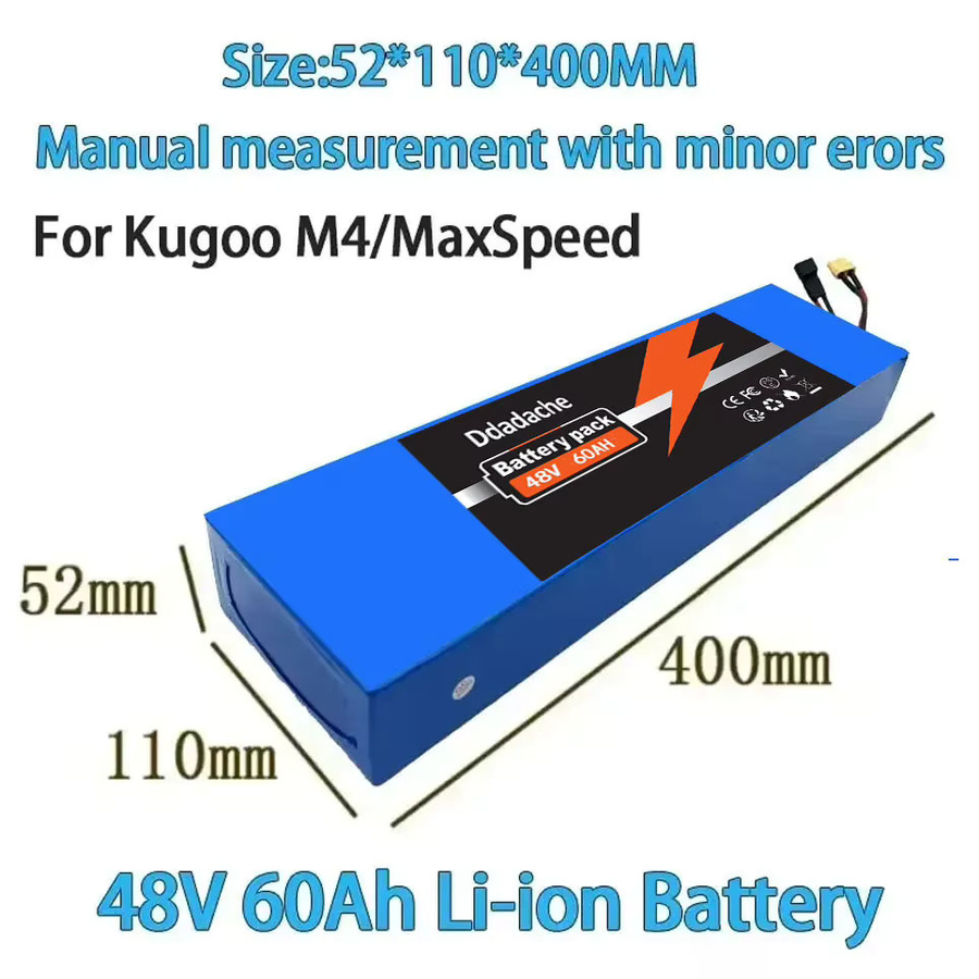 Ddadache 48V 60Ah Lithium-Ionen-Akku 13S4P mit BMS in Blau für Kugoo M4 M4 Pro Max Speed Ersatzakku - Bild 3